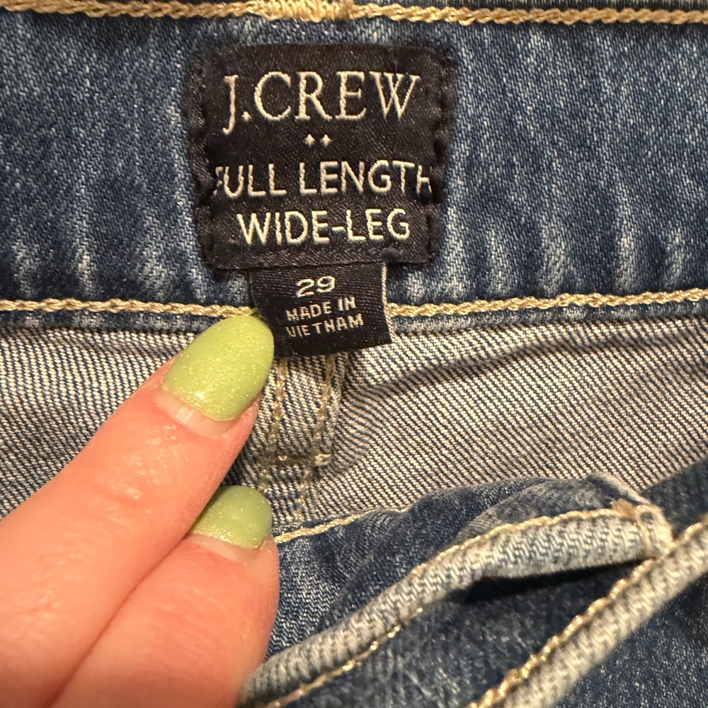 J. Crew Medium Blue Wide-Leg Denim Jeans - Picture 3 of 4